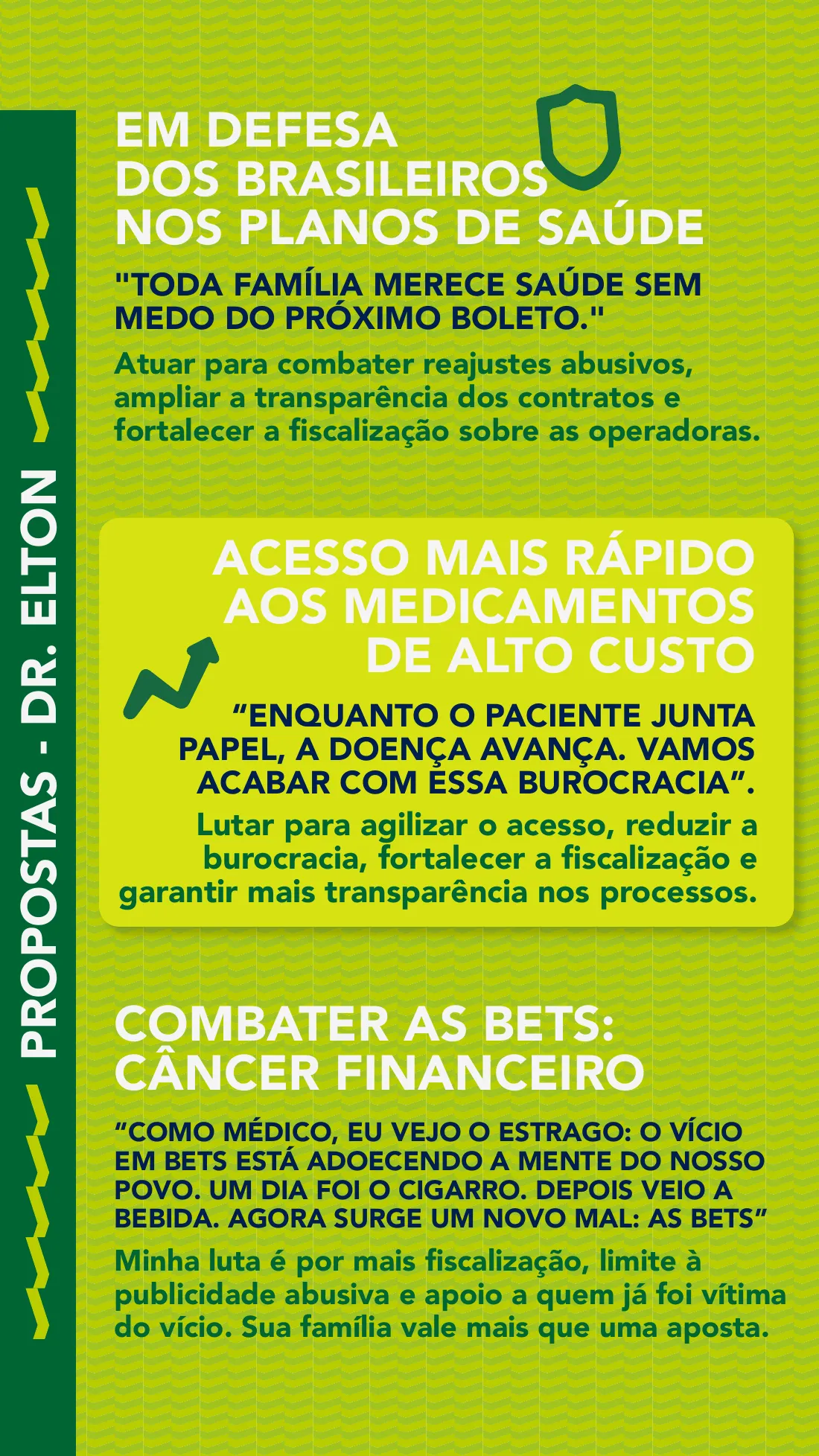 Propostas do Dr. Elton: em defesa dos brasileiros nos planos de saúde, acesso mais rápido a medicamentos de alto custo e combate às bets