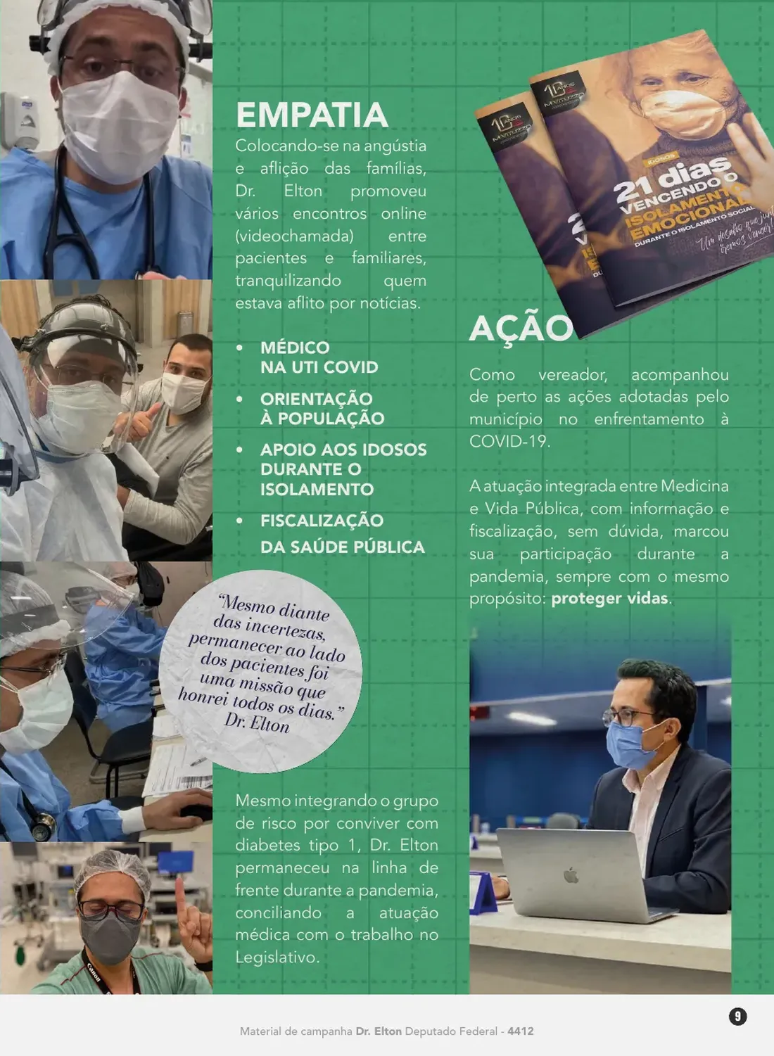 Página 9 de 48 da Revista Oficial do Dr. Elton — seção de prestação de contas e leis apresentadas