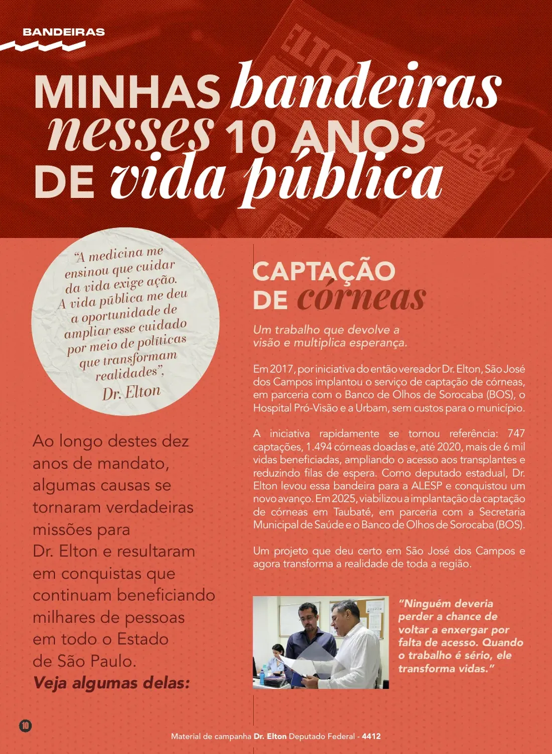Página 10 de 48 da Revista Oficial do Dr. Elton — seção de prestação de contas e leis apresentadas