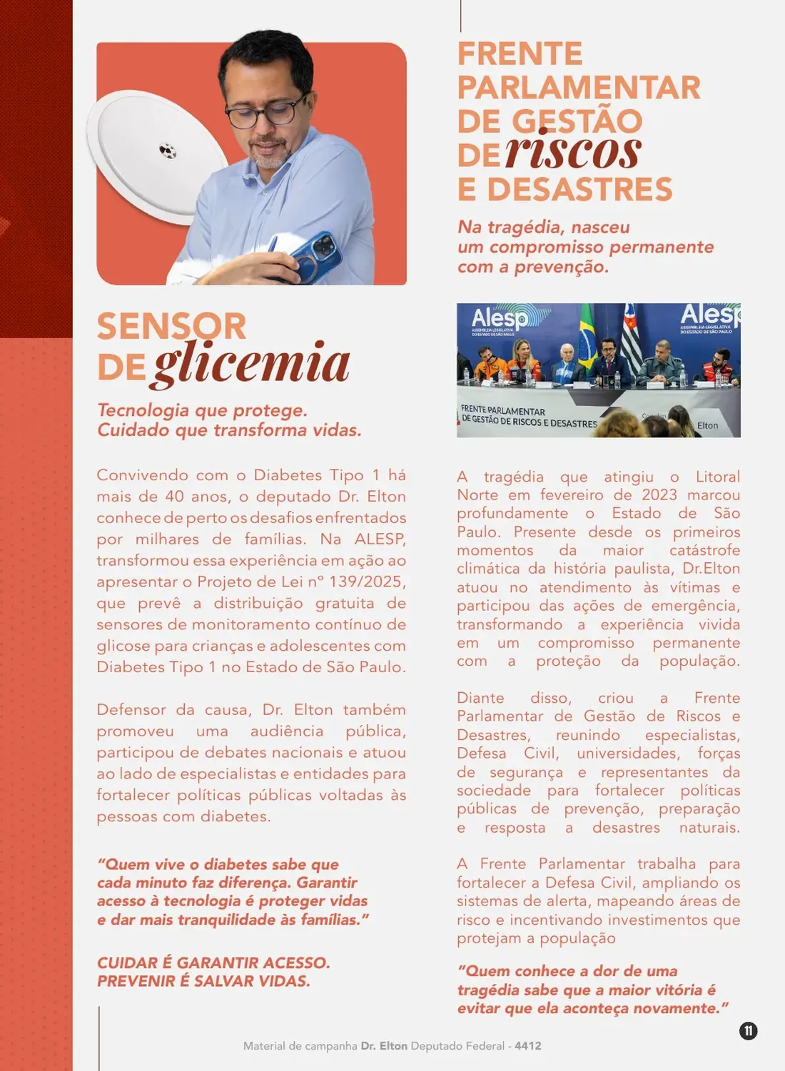 Página 11 de 48 da Revista Oficial do Dr. Elton — seção de prestação de contas e leis apresentadas