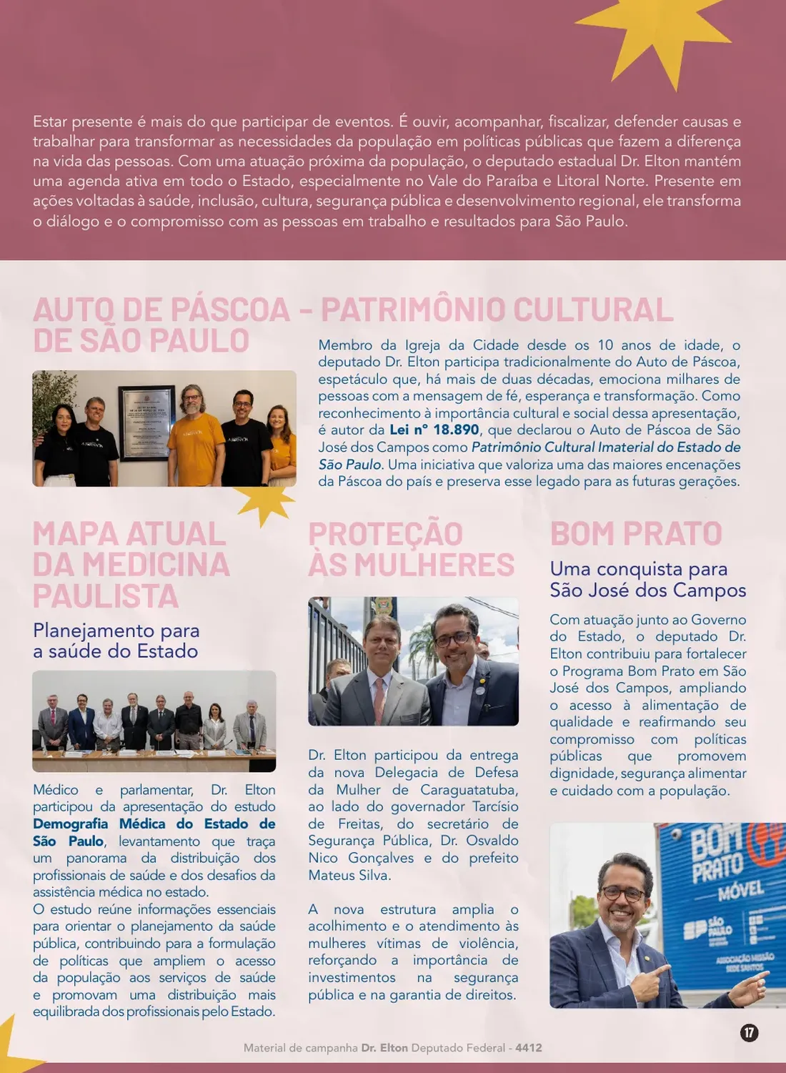 Página 17 de 48 da Revista Oficial do Dr. Elton — seção de prestação de contas e leis apresentadas