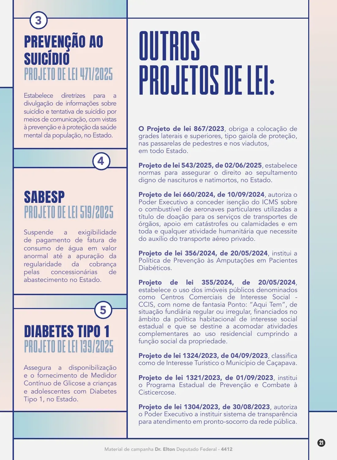 Página 21 de 48 da Revista Oficial do Dr. Elton — seção de conquistas do mandato