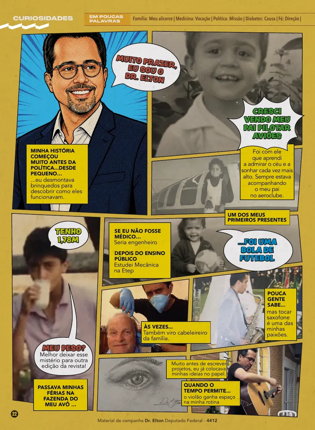 Página 22 de 48 da Revista Oficial do Dr. Elton — seção de conquistas do mandato