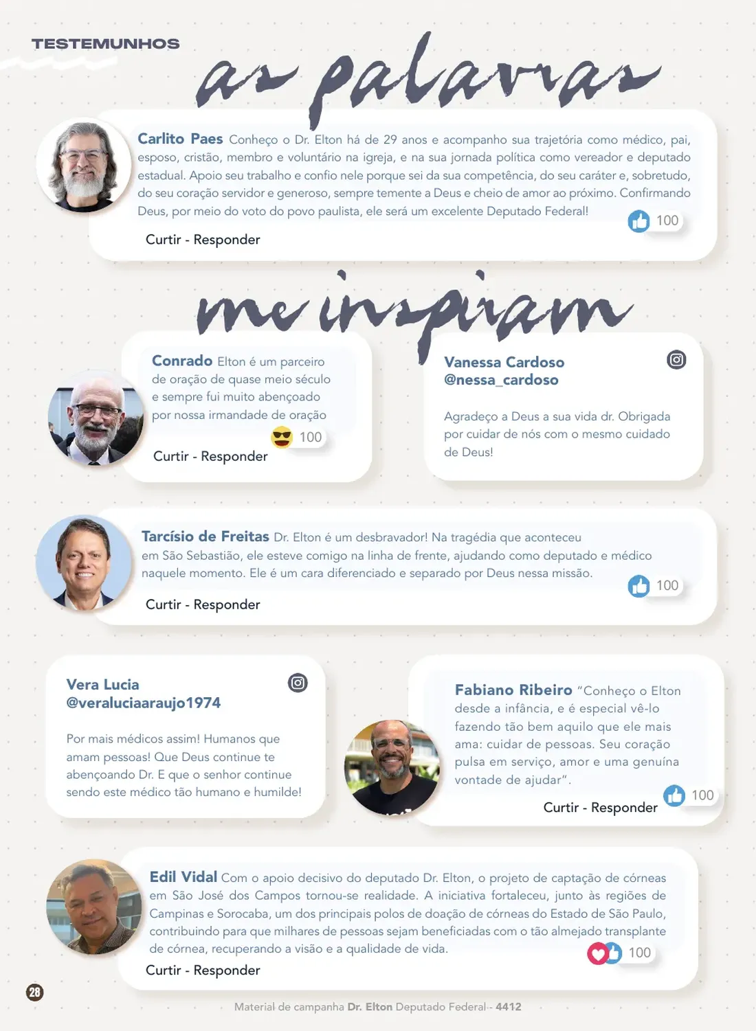 Página 28 de 48 da Revista Oficial do Dr. Elton — seção de conquistas do mandato