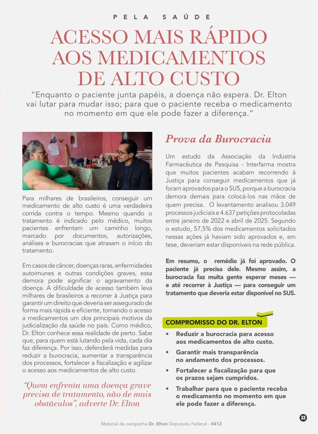 Página 33 de 48 da Revista Oficial do Dr. Elton — seção de propostas para o próximo mandato