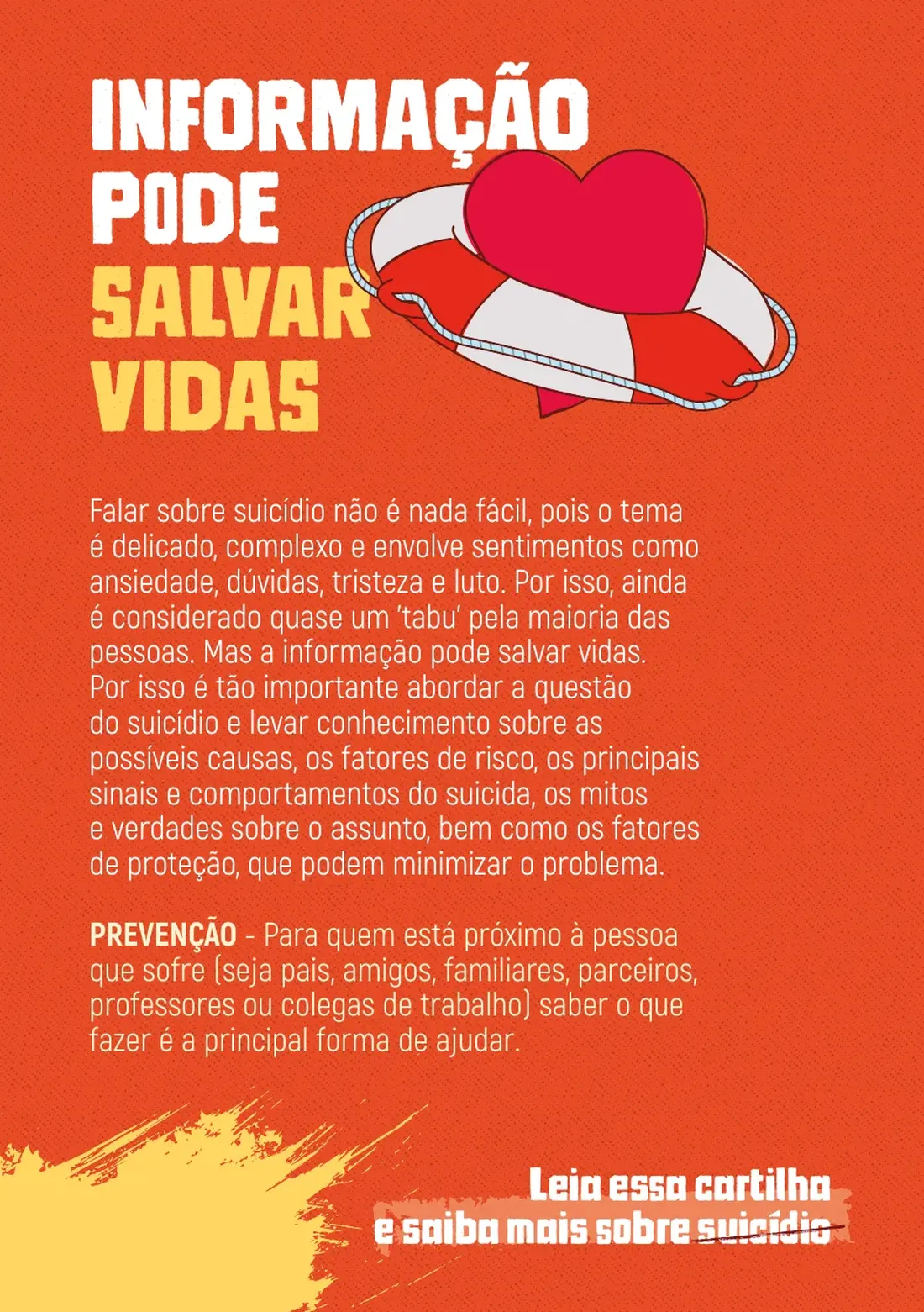 Página 2: informação pode salvar vidas — por que falar sobre suicídio é importante e como a informação ajuda na prevenção